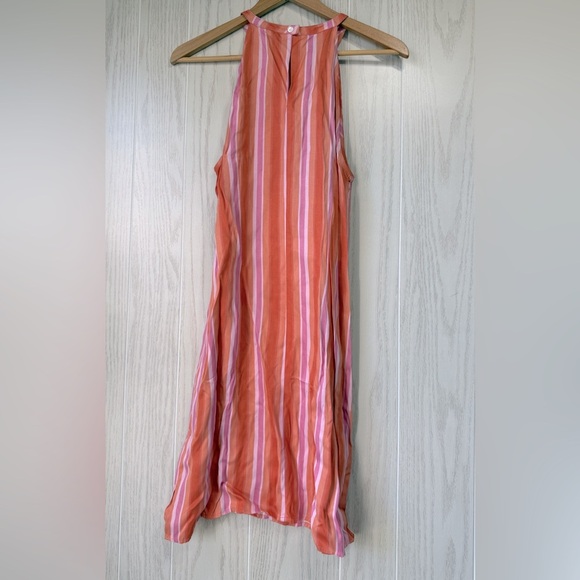 J. CREW Womens Halter Dress US Size 12 Orange Striped Rayon NWT - Picture 3 of 4